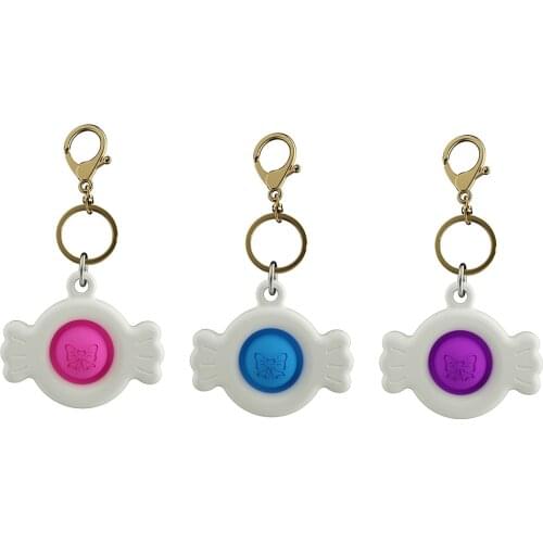 Push Bubbles Fun Decompression Sensory Toys Key Chain Finger Exercise Board Keyring Toy Squeeze Board Prevent Brain Degradation