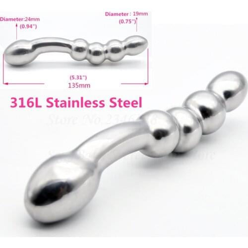 New 316L Stainless Steel G-Spot Stimulation Wand Massage Stick Butt Plug Anal Dildo Anus Bead Sex Product For Women Men Gay