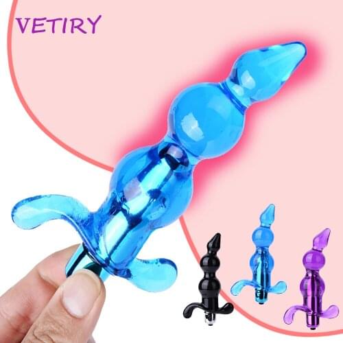 VETIRY Vibrator Anal Bead Anal Plug Butt Plug Anus Stimulator Sex Toys for Women Men Masturbation Smooth Silicone Sex Products
