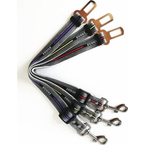 Explosive trendy brand pet car seat belt letter pet traction rope out pet supplies factory direct sales