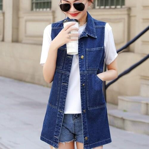 ZB4597 2021 spring autumn new women fashion casual denim vest loose show thin casual sleeveless jacket cheap wholesale