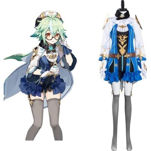 Genshin Impact Sucrose Cosplay Costume Dress Women Halloween Carnival Suit
