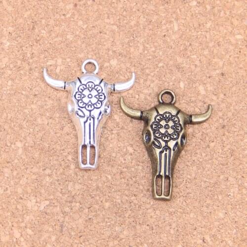 10pcs Charms skull bull ox star head 32*26mm Antique Pendants,Vintage Tibetan Silver Jewelry,DIY for bracelet necklace