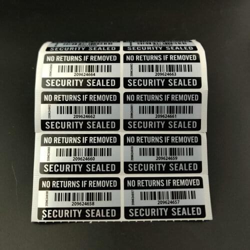 1000 Warranty Void Stickers Tamper Proof Security Seal labels NO RETURNS IF REMOVED 50 x 25mm