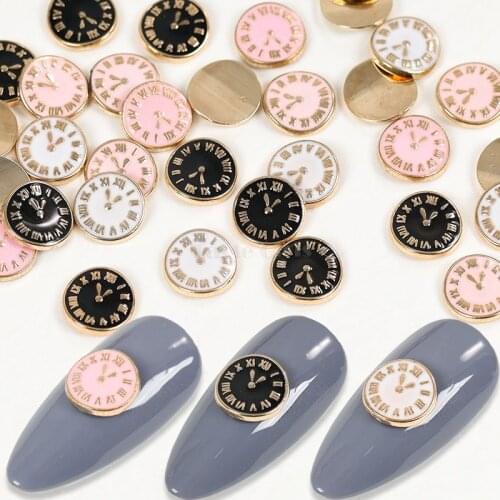 20 Pcs 3 Colors 3D Alloy Classical Clock Rhinestone For Nail Art Decoration Styling Kit Free Shipping