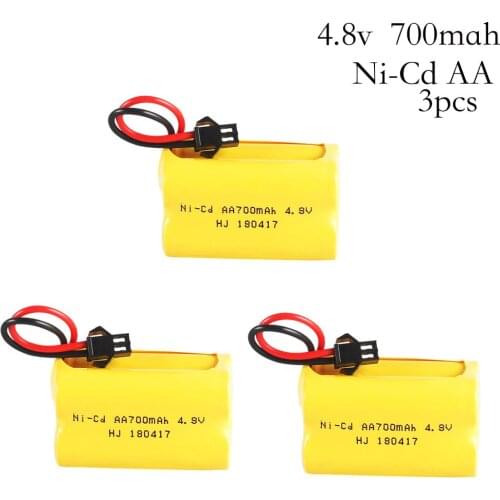 3pcs/set 4.8v 700mah Rechargeable Ni-Cd AA 4.8v bateria 4.8v nicd ni cd battery pack 4.8v 700mah for RC boat model car toy