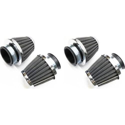 4x 35-60mm Chrome Motorcycle Intake Cleaner Air Filter For Honda CB CB125 Yamaha RD80 Aerox Kawasaki Suzuki Aprilia