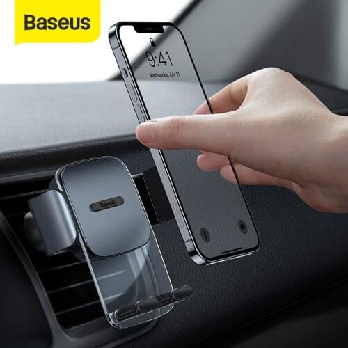 Baseus 360 Degrees Clamping Car Phone Holder Universal Smartphone Stands Air Vent GPS Mount Support For iPhone Samsung Huawei