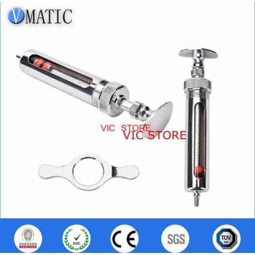 Free Shipping 50cc 50ml Quality Stainless Steel Metal Syringe
