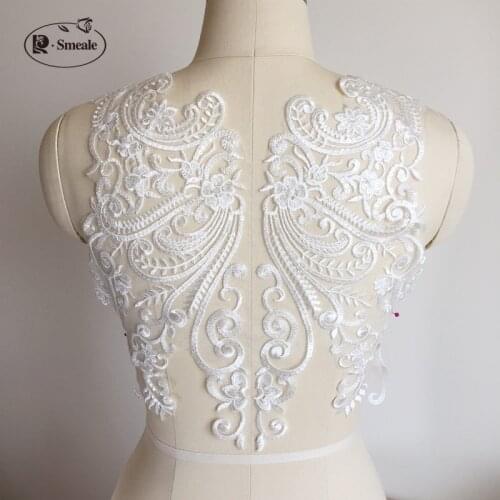 Free Shipping New Fashion Sequin Embroidery Lace Patch Wedding Dress Decoration Decal Handmade DIY Clothing Accessories RS392