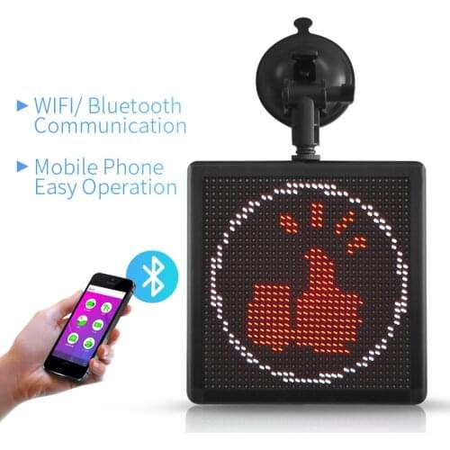 Bluetooth Mini Size Car Emoticons Display 32*32 dots Square LED Car Display Rear Window Digital Funny Programmable LED Billboard