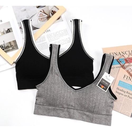 Korean Bra Womens Cotton Underwear Tube Top Bra Sexy Top Womens Sports Bra Girl Soft Tank Up Seamless Solid Color Crop Top