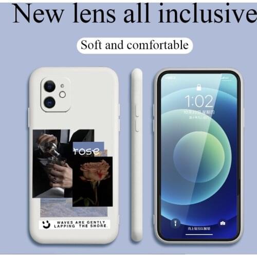 Pink rose Phone Case For iPhone 12 Pro Max 11 X XS XR XSMAX SE2020 8 8Plus 7 7Plus 6 6S Plus Silicone Cover