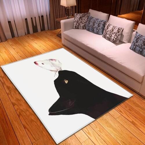 Black/White Butterfly/Cat 3D Printed Carpets for Living Room Home Decor Rugs Kids Bedroom Play Area Rug Children Room Crawl Mats
