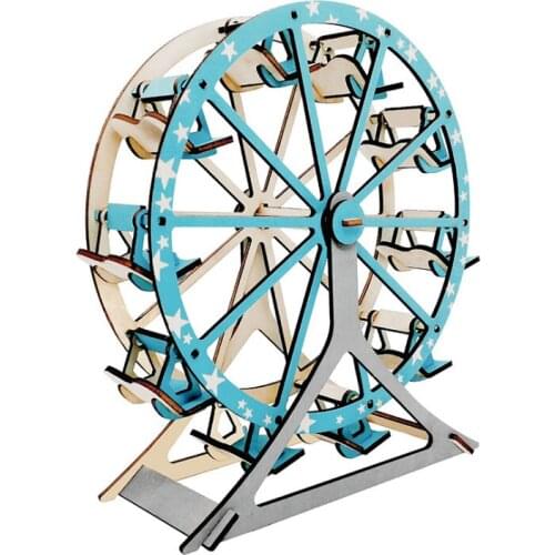 Ferris Wheel 3D Wooden Puzzle Laser Cutting Wooden Assembled Toy DIY Handmade Institution Building Toys for Children Kids