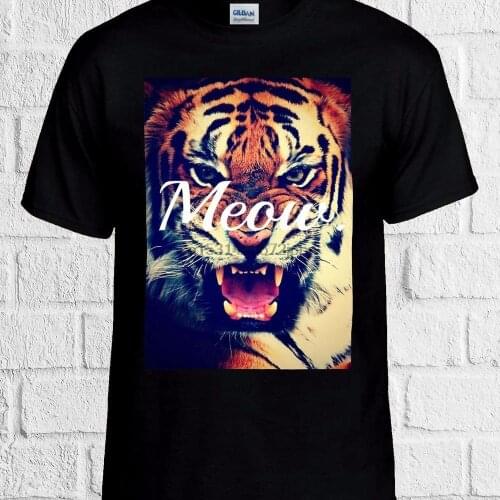 Meow Leopard Cat Kitten Vintage T Shirt Men Women Unisex Top No Pain No Gain 907