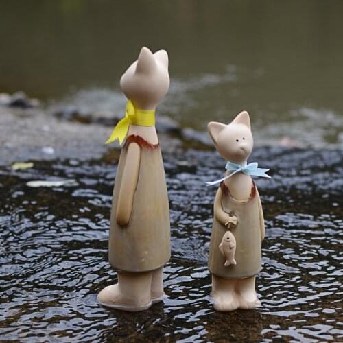 2pcs Fashion Rustic Home Decor Ceramic Cats Home And Garden Decor Creative Porcelain Cats Room Decor Room Decoration For Home