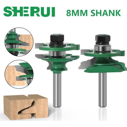 2PC 8mm Shank high quality Raised Panel Cabinet Door Router Bit Set - 2Bit Ogee Woodworking cutter woodworking router bits