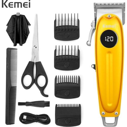 Kemei Clippers Professional Zero Gapped Trimmer for Men Hair Cutting Machine Electric Razor Cutter Cordless Beard Barber Shaver