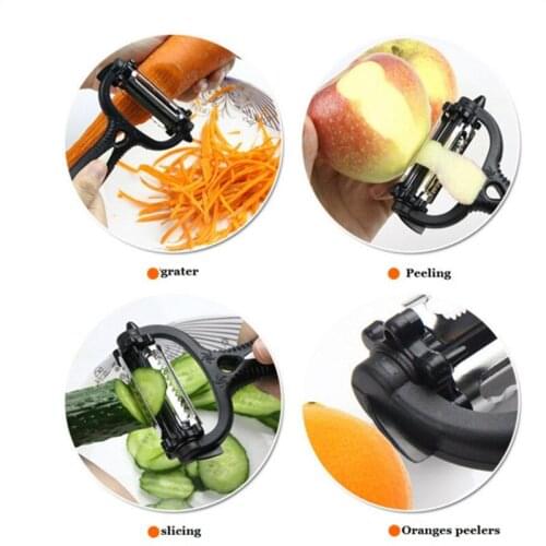 Multifunction Rotary Peeler Carrot Potato Peeler Melon Gadget Vegetable Fruit Slicer Cutter Kitchen 3 Blades Slicer Cutter Tools