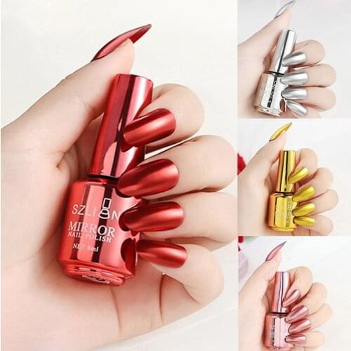 Fashion Metallic Nail Polish Magic Mirror Effect Chrome Harmless Long-Lasting Nail Art Polish Varnish DIY Nail Decoration Tool