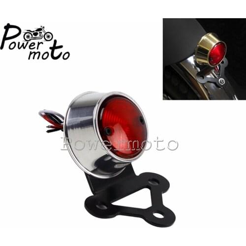 Motorcycle Brat Style 12V LED Taillight Tail Light Brake Warning Stop Lamp License Plate Lamp Rear Light For Honda Yamaha Harley