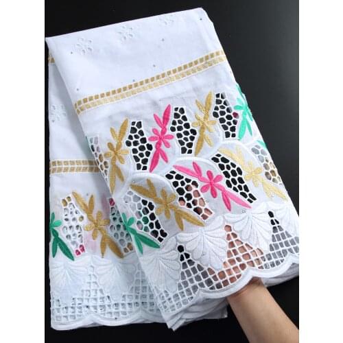 Zhenguiru New High Quality White Embroidery African Lace Fabric Swiss Voile Nigerian Fabric For Women Wedding Dress Summer A2262