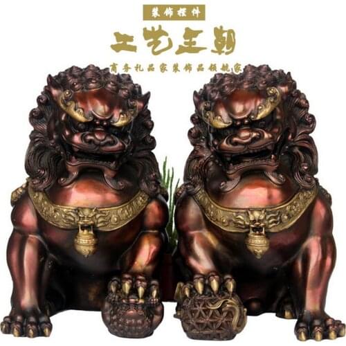 Wholesale brass factory Dynasty copper lion home accessories crafts decoration brass factory Pure Brass statue