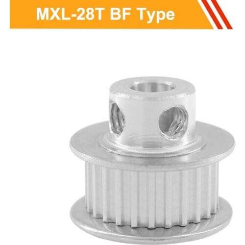 MXL 28T Gear Belt Pulley 7mm/11mm Belt Width MXL Type Aluminium Pulley Wheel 5/6/6.35/8/10/12mm Bore Transmission Pulley