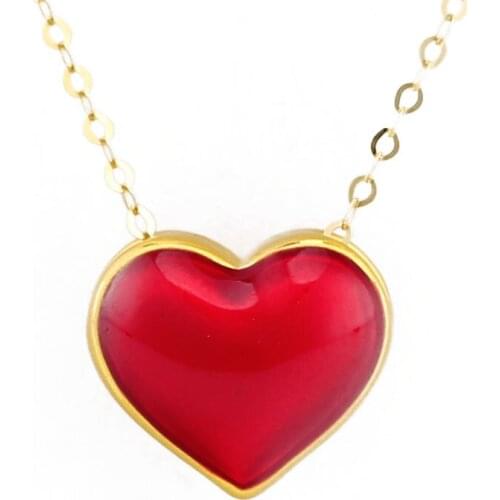 Hot sale 999 24K Yellow Gold Pendant 999 Gold 3D Red Heart Pendant