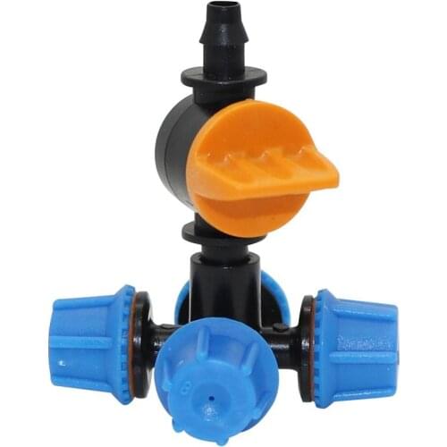 10 sets 360 Degree Atomization Misting Cross Nozzles with 6mm to 4/7mm Hose Interface Valve Garden Industry Watering Sprinkler