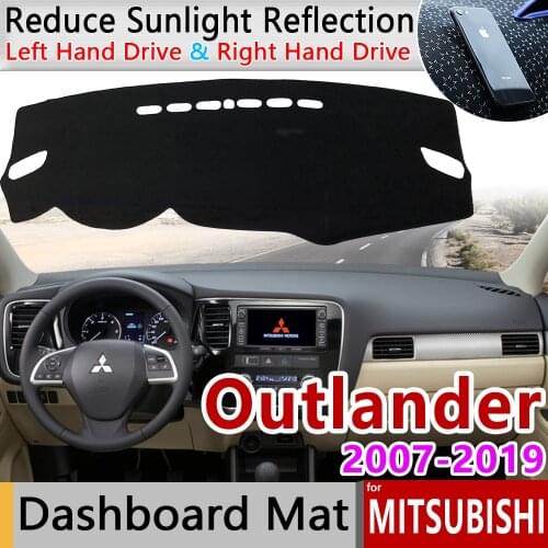 For Mitsubishi Outlander 2007~2019 2nd 3rd Gen Anti-Slip Mat Dashboard Cover Pad Sunshade Dashmat Dash Car Carpet Accessories