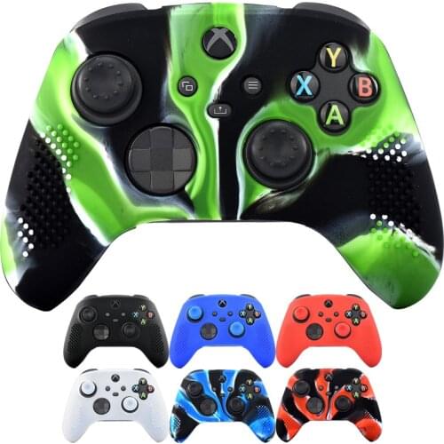 Anti-slip Soft Silicone Camouflage Protective Case Cover Skins Thumb Grips Caps for Microsoft Xbox Series X/S Controller