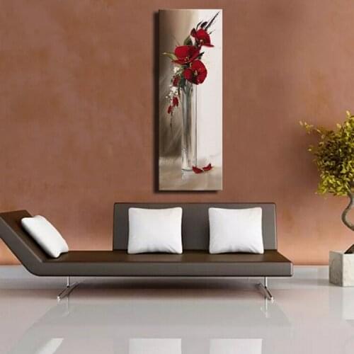 Handpainted modern abstract flower oil painting on canvas art painting for living room rolled with tube free shipping