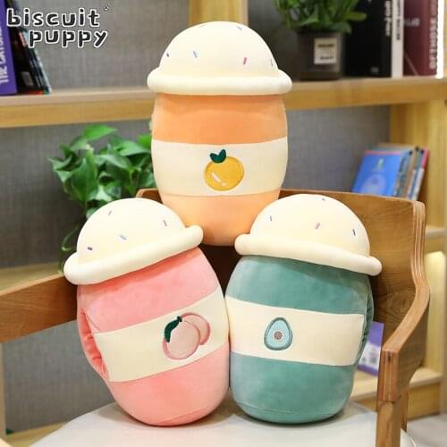 Real-life cartoon bubble tea cup plush toy pillow stuffed milk tea soft doll milk tea cup pillow cushion kids toys birthday gift