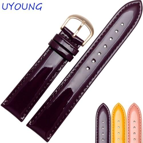 12/14/16/18/20mm High Quality Genuine Leather Watchband Coloured Smooth Women Watch accessories Bracelet