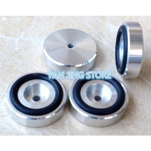 Rubber Ring Shock Absorber Top Aluminum Machine Foot Amplifier Feet Speaker Turntable CD Player Feet 4Pieces Free Shipping