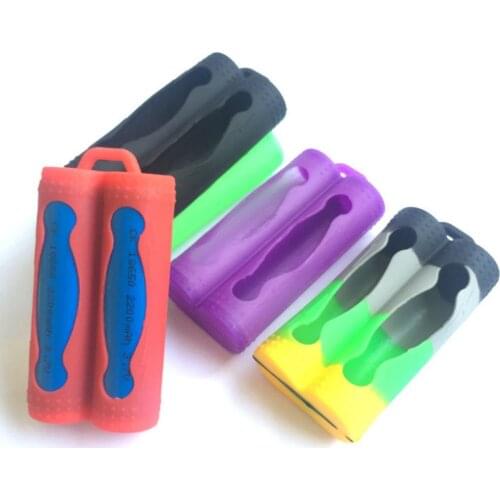 Battery Silicone Sleeve Cover Case For 2 x 18650 Batteries Protective Bag Pouch Power Bank 18650 Box Battery Holder DIY