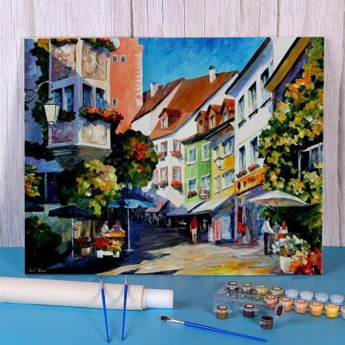 Sunny Town DIY Painting By Numbers Kit Acrylic Paints 50*70 Paiting By Numbers New Design Crafts For Adults Wall Handiwork
