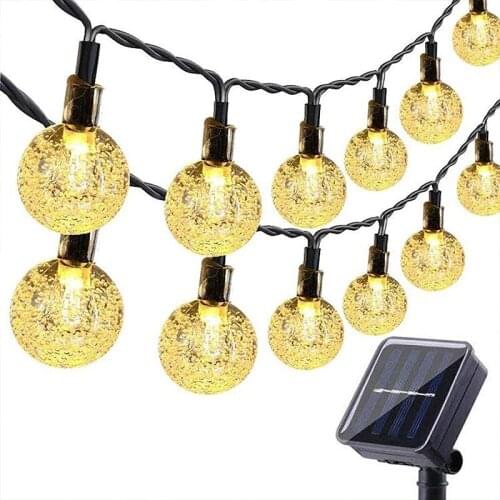 NEW 20/30/50/100 LED Crystal ball LED Solar Lamp Power LED String Fairy Lights Solar Garlands Garden Christmas Decor For Outdoor