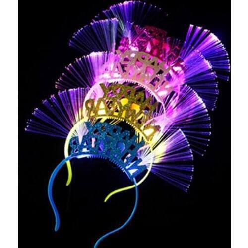 Led Headband for Kids Happy New Year Light Up Toys Glowing Headband Party Christmas New Year Garland Headwear Kids Gifts
