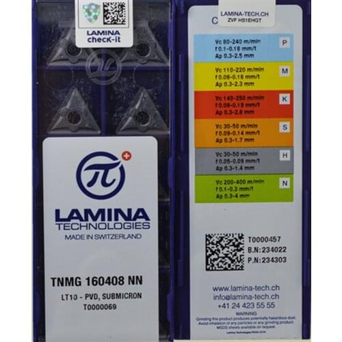 TNMG160404 TNMG160408 TNMG160412 NN LT10 original Lamina Carbide insert Processing: stainless steel, steel, cast iron. Etc