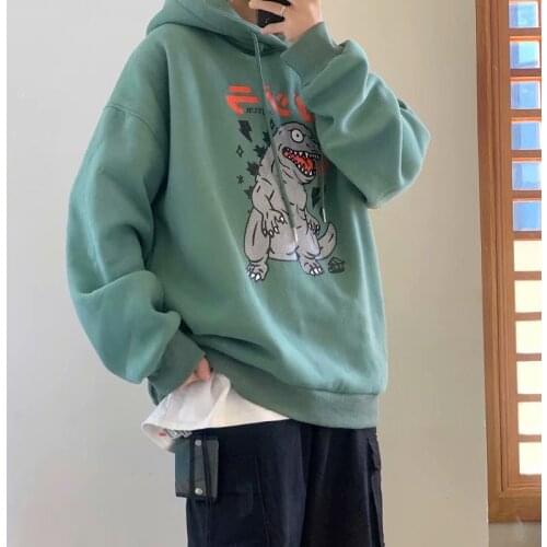 Harajuku Cartoon Monster Hoodies Women Winter Autumn Hooded Sweatshirts Fleece Long Sleeve Mens Tracksuits Plus Size Pullovers