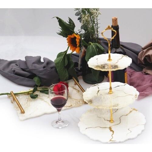 Three-Layer Fruit Tray Silicone Mold Resin Epoxy Craft Handmade Tea Tray Resin Mold Cpaster Base Casting Mould Tools