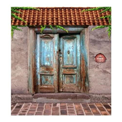 VinylBDS Retro Background Brick Floor Old House Rusty Iron Gate Backgrounds For Photo Studio For Children Backdrop