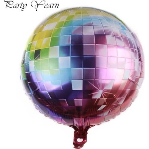 10pcs 18inch Gradient Color Disco Aluminum Foil Balloon Wedding Decoration Birthday Party Baby Shower Toys Rainbow Balloon