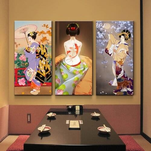 Japanese Ukiyoe Maid for Pictures Canvas Painting Posters and Prints Wall Pictures for Bedroom Living Room Print Home Decoration