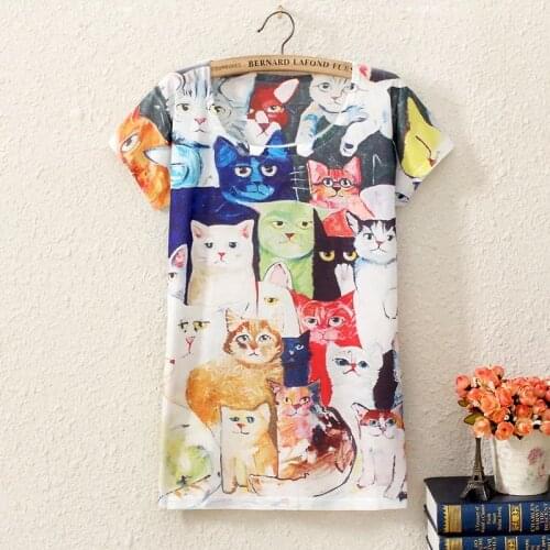 Womens Short Sleeve Summer Tshirt Cartoon Tiger Lion Graphic T-shirt Animal Print Funny One Size Cotton Blend Soft Tee Shirt Top