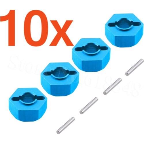 10 Sets Aluminum 12mm Wheel Hex Hub Adapter 0044 For FY-03 WLtoys 12428 12423 1/12 RC Car Parts Hop-Up