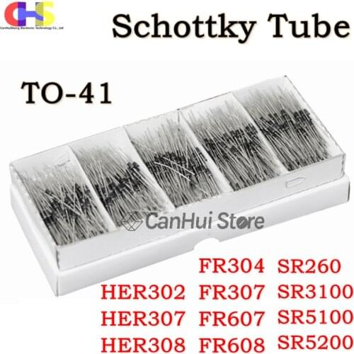 20PCS FR304 FR307 FR607 FR608 HER302 HER307 HER308 SR260 SR3100 SR5100 SR5200 DO-41 Schottky Rectifier Diode